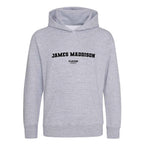 James Maddison hoodie – grey kids' hoodie with black James Maddison letters and Players Couture logo on the chest
