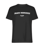 James Rodriguez t-shirt – black men's t-shirt with white James Rodriguez letters and Players Couture logo on the chest