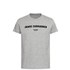 Jamie Carragher t-shirt – grey kids' t-shirt with black Jamie Carragher letters and Players Couture logo on the chest