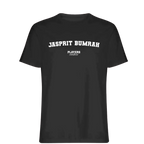 Jasprit Bumrah t-shirt – black men's t-shirt with white Jasprit Bumrah letters and Players Couture logo on the chest