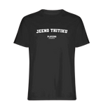 Jeeno Thitiku t-shirt – black men's t-shirt with white Jeeno Thitiku letters and Players Couture logo on the chest