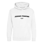 Jeremie Frimpong hoodie – white kids' hoodie with black Jeremie Frimpong letters and Players Couture logo on the chest