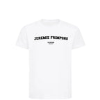 Jeremie Frimpong t-shirt – white kids' t-shirt with black Jeremie Frimpong letters and Players Couture logo on the chest