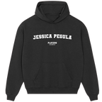 Jessica Pegula hoodie – black men's hoodie with white Jessica Pegula letters and Players Couture logo on the chest