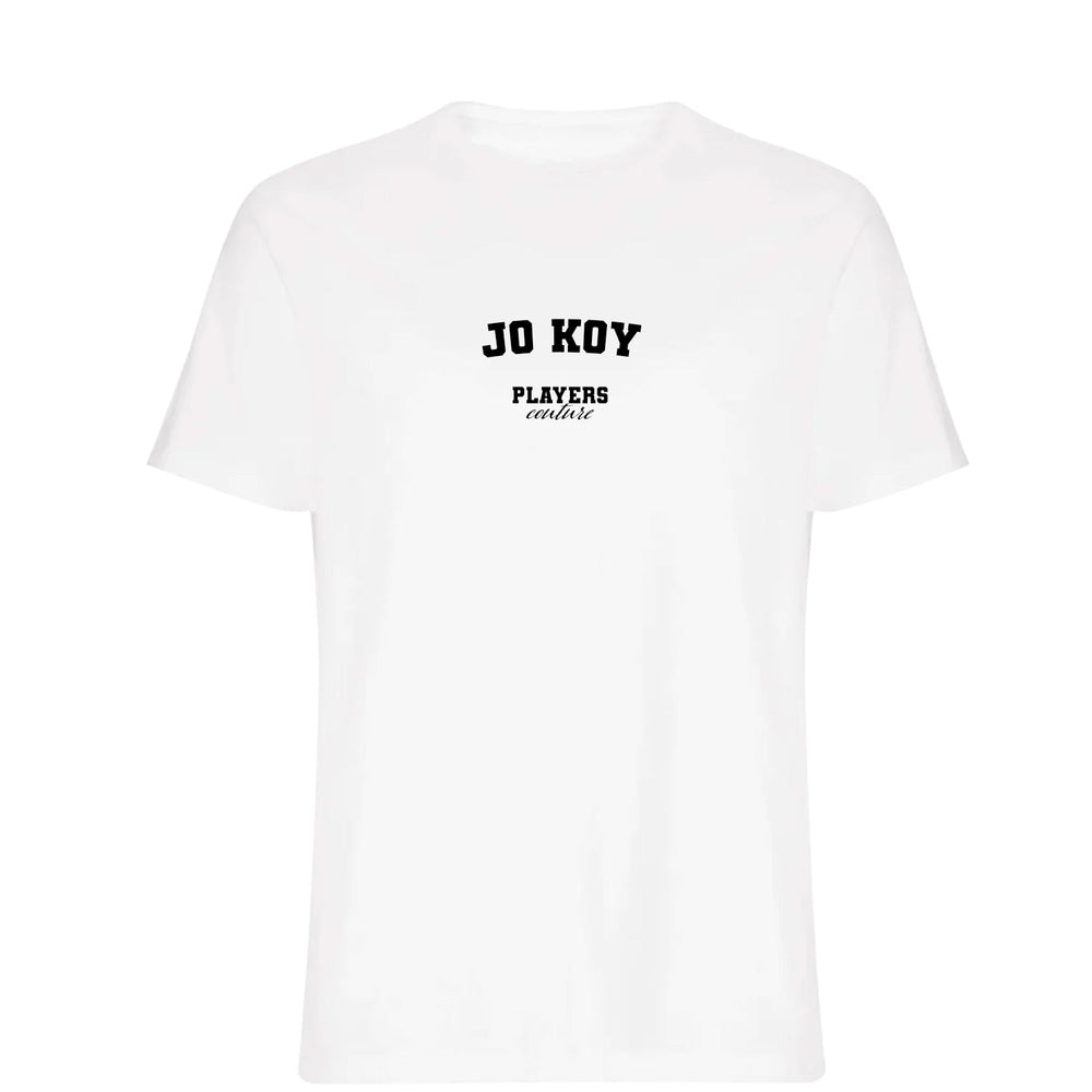 Jo Koy men's T-shirt in white with bold name lettering