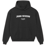 Joan Rivers hoodie – black men's hoodie with white Joan Rivers letters and Players Couture logo on the chest