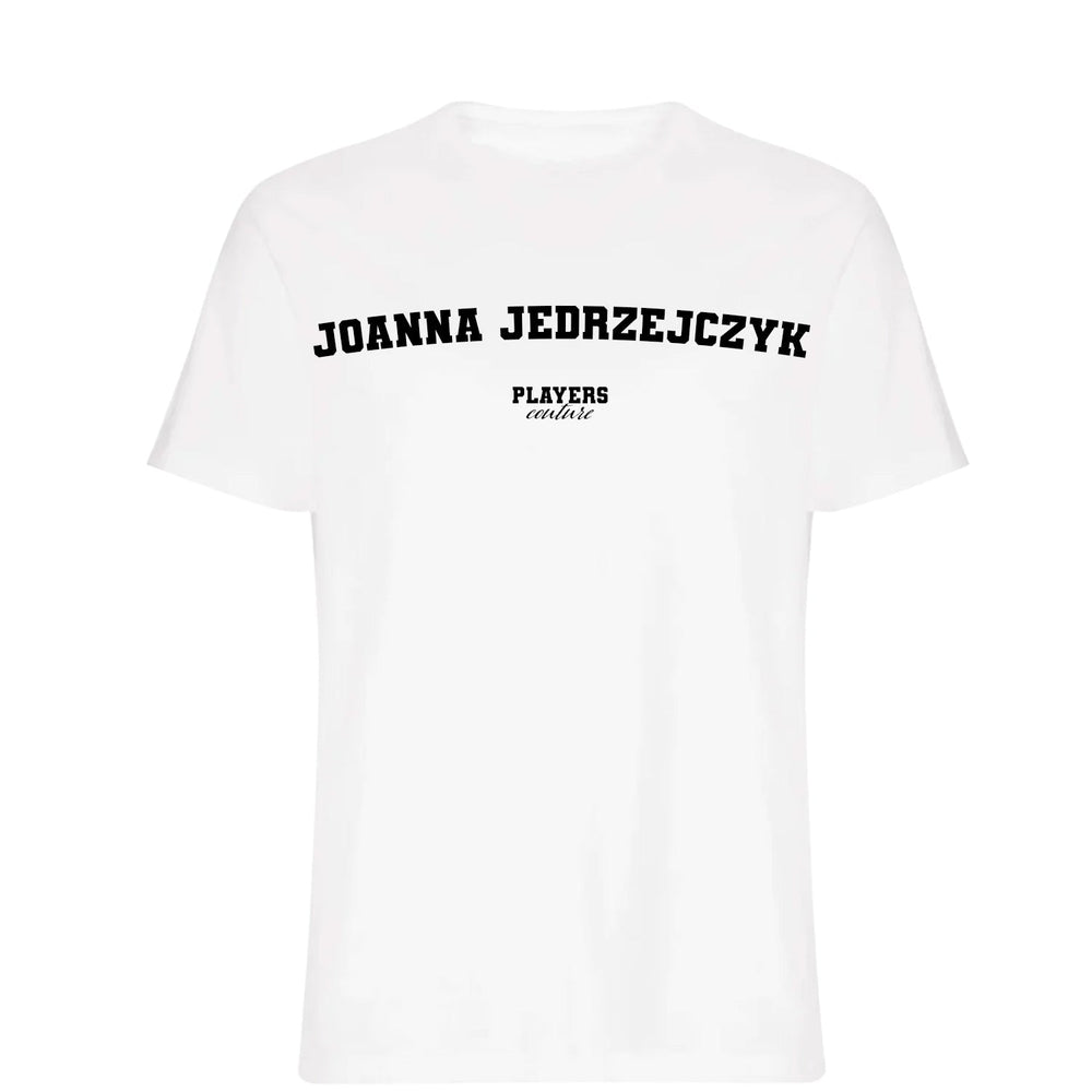 Joanna Jędrzejczyk men's T-shirt in white with bold name lettering