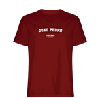 Joao Pedro t-shirt – red men's t-shirt with white Joao Pedro letters and Players Couture logo on the chest