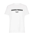Joaquin Phoenix men's T-shirt in white with bold name lettering