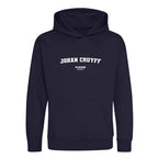 Johan Cruyff hoodie – navy kids' hoodie with white Johan Cruyff letters and Players Couture logo on the chest