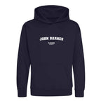 John Barnes hoodie – navy kids' hoodie with white John Barnes letters and Players Couture logo on the chest