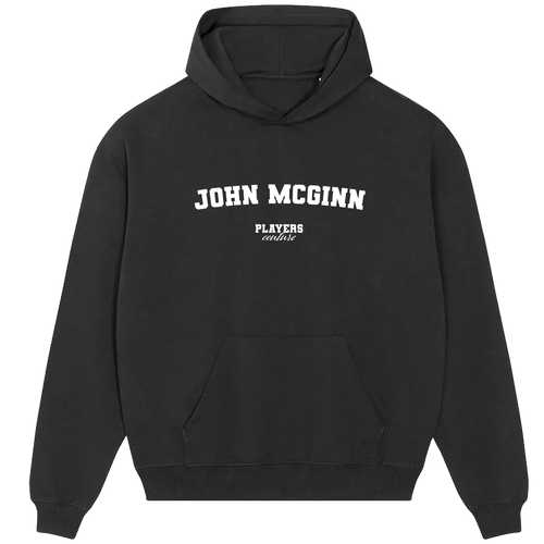 John McGinn hoodie – black men's hoodie with white John McGinn letters and Players Couture logo on the chest