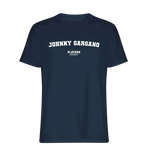 Johnny Gargano t-shirt – navy men's t-shirt with white Johnny Gargano letters and Players Couture logo on the chest