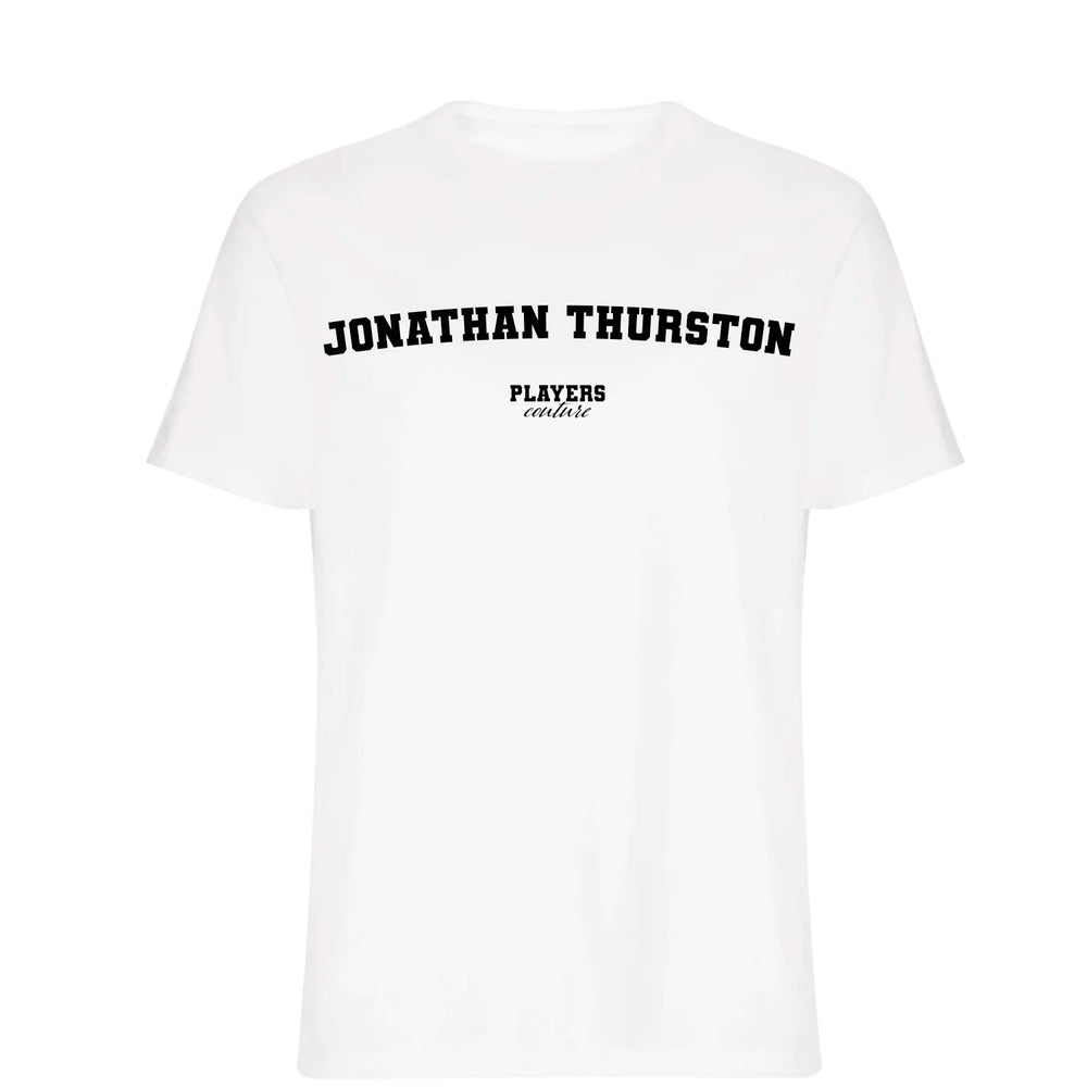 Jonathan Thurston men's T-shirt in white with bold name lettering