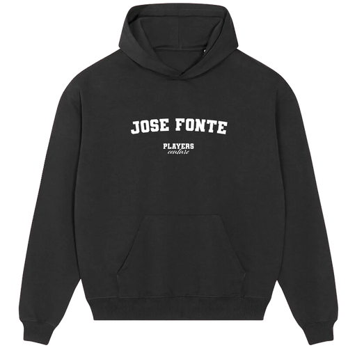Jose Fonte hoodie – black men's hoodie with white Jose Fonte letters and Players Couture logo on the chest