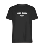 Josh Allen t-shirt – black men's t-shirt with white Josh Allen letters and Players Couture logo on the chest