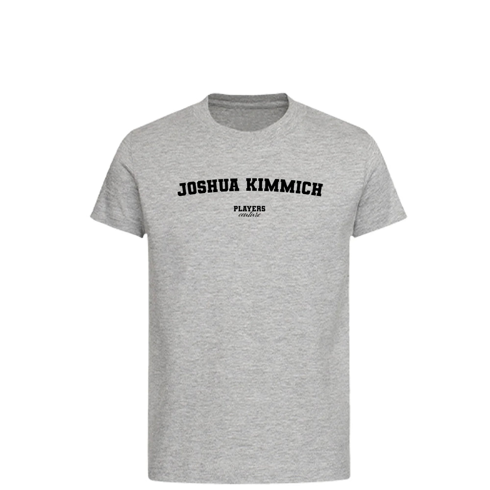 Joshua Kimmich t-shirt – grey kids' t-shirt with black Joshua Kimmich letters and Players Couture logo on the chest