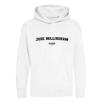Jude Bellingham hoodie – white kids' hoodie with black Jude Bellingham letters and Players Couture logo on the chest