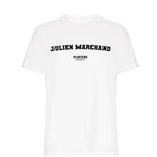 Julien Marchand men's T-shirt in white with bold name lettering