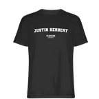 Justin Herbert t-shirt – black men's t-shirt with white Justin Herbert letters and Players Couture logo on the chest