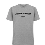 Justin Herbert t-shirt – grey men's t-shirt with black Justin Herbert letters and Players Couture logo on the chest