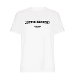 Justin Herbert t-shirt – white men's t-shirt with black Justin Herbert letters and Players Couture logo on the chest