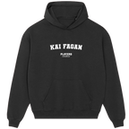 Kai Fagan hoodie – black men's hoodie with white Kai Fagan letters and Players Couture logo on the chest