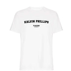 Kalvin Phillips men's T-shirt in white with bold name lettering