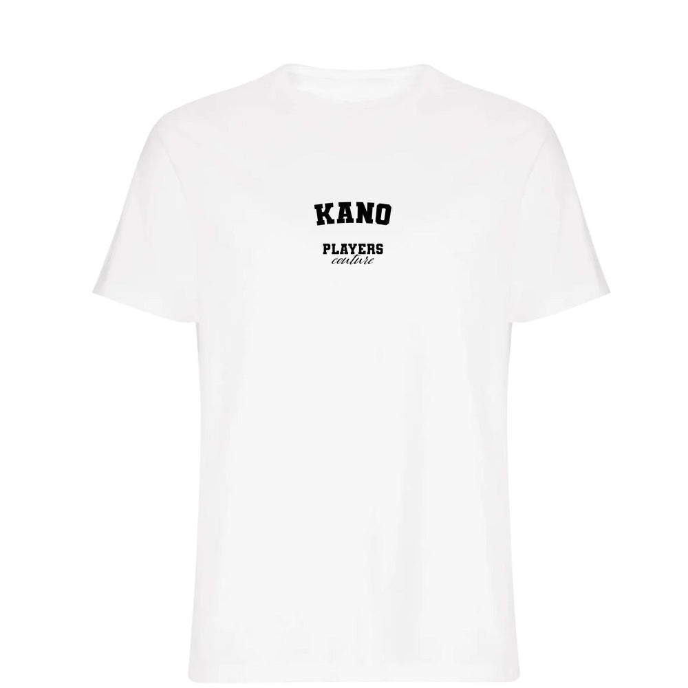 Kano men's T-shirt in white with bold name lettering