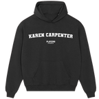 Karen Carpenter hoodie – black men's hoodie with white Karen Carpenter letters and Players Couture logo on the chest