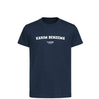 Karim Benzema t-shirt – navy kids' t-shirt with white Karim Benzema letters and Players Couture logo on the chest