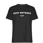 Kathy Whitworth t-shirt – black men's t-shirt with white Kathy Whitworth letters and Players Couture logo on the chest