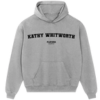 Kathy Whitworth hoodie – grey men's hoodie with black Kathy Whitworth letters and Players Couture logo on the chest