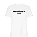 Kevin Costner men's T-shirt in white with bold name lettering