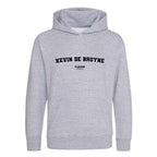 Kevin De Bruyne hoodie – grey kids' hoodie with black Kevin De Bruyne letters and Players Couture logo on the chest