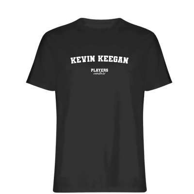 Kevin Keegan t-shirt – black men's t-shirt with white Kevin Keegan letters and Players Couture logo on the chest