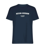 Kevin Keegan t-shirt – navy men's t-shirt with white Kevin Keegan letters and Players Couture logo on the chest