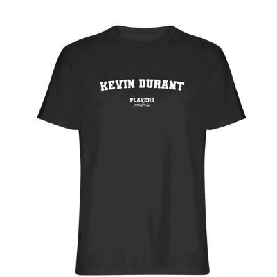 Kevin Durant t-shirt – black men's t-shirt with white Kevin Durant letters and Players Couture logo on the chest