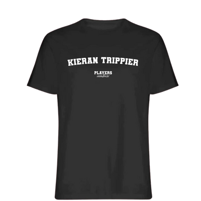 Kieran Trippier t-shirt – black men's t-shirt with white Kieran Trippier letters and Players Couture logo on the chest