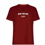 Kim Wilde t-shirt – red men's t-shirt with white Kim Wilde letters and Players Couture logo on the chest