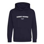 Kobbie Mainoo hoodie – navy kids' hoodie with white Kobbie Mainoo letters and Players Couture logo on the chest