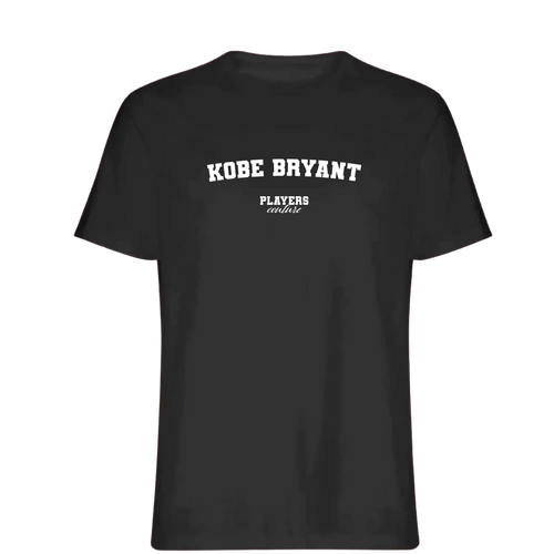 Kobe Bryant t-shirt – black men's t-shirt with white Kobe Bryant letters and Players Couture logo on the chest