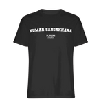 Kumar Sangakkara t-shirt – black men's t-shirt with white Kumar Sangakkara letters and Players Couture logo on the chest