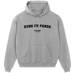 Kung Fu Panda hoodie – grey men's hoodie with black Kung Fu Panda letters and Players Couture logo on the chest