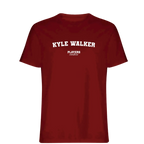 Kyle Walker t-shirt – red men's t-shirt with white Kyle Walker letters and Players Couture logo on the chest