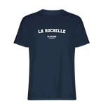 La Rochelle t-shirt – navy men's t-shirt with white La Rochelle letters and Players Couture logo on the chest