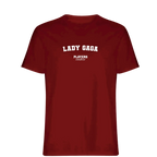 Lady Gaga t-shirt – red men's t-shirt with white Lady Gaga letters and Players Couture logo on the chest