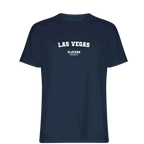 Las Vegas t-shirt – navy men's t-shirt with white Las Vegas letters and Players Couture logo on the chest