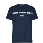 Lauren Spencer Smith t-shirt – navy men's t-shirt with white Lauren Spencer Smith letters and Players Couture logo on the