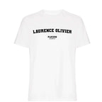 Laurence Olivier men's T-shirt in white with bold name lettering